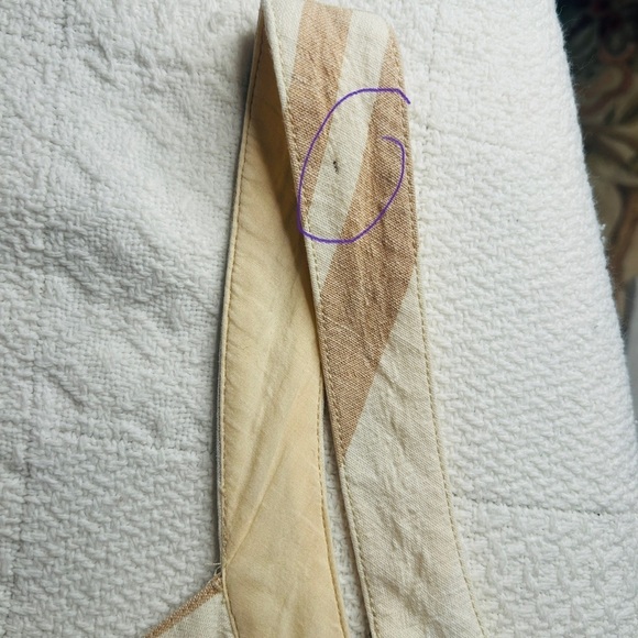 Anthropologie Savannah Jumpsuit Stripe Linen Tan White Neutral Wide Crop Leg 14 - Picture 16 of 16